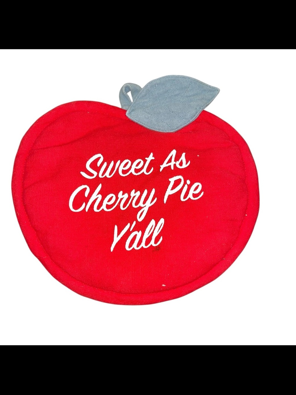Sweet as cherry pie, y’all cute potholder oven mitt kitchen decor Linen Press